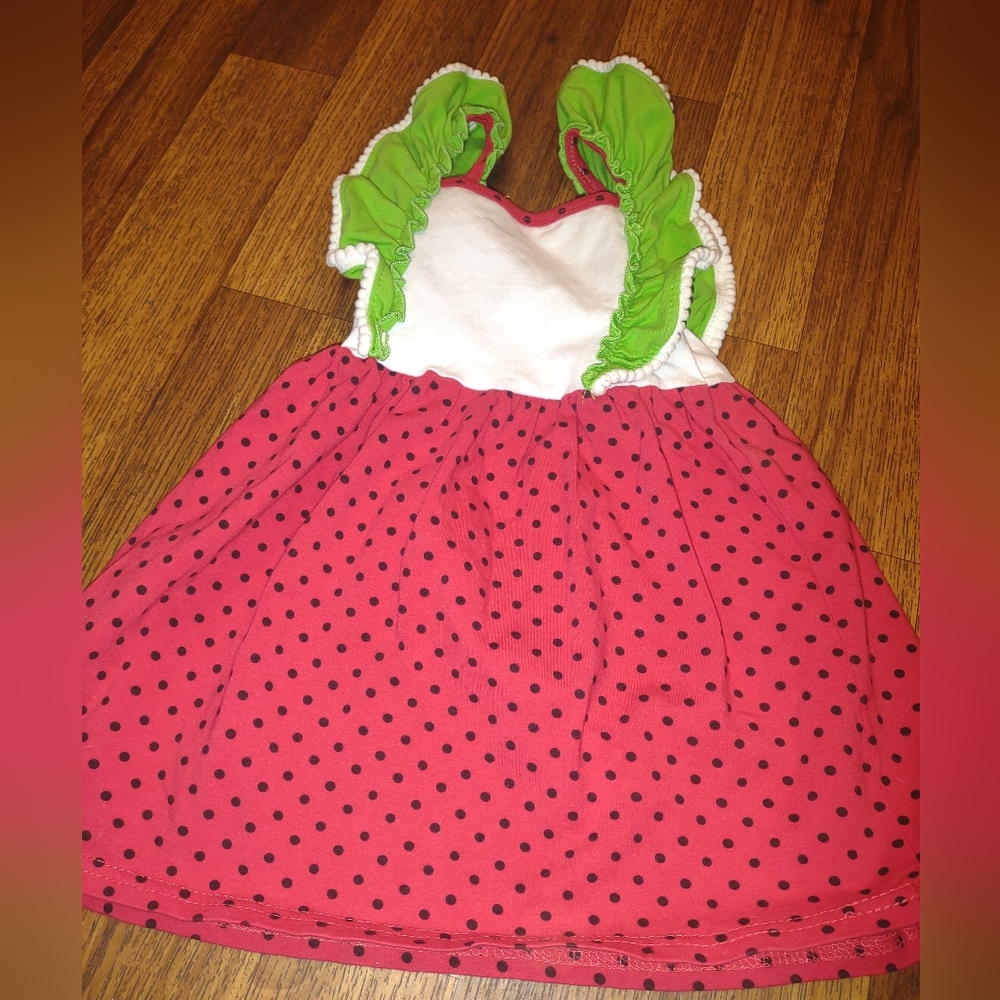 Unknown Girls size small strawberry dress - Picture 2 of 2